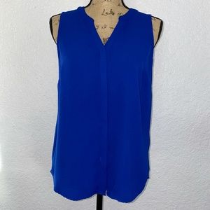 Sleeveless Blue Top Blouse Button Up Apt. 9 Essentials